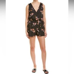 NWT Joie Kenoa Romper in Black Caviar Floral Pattern L